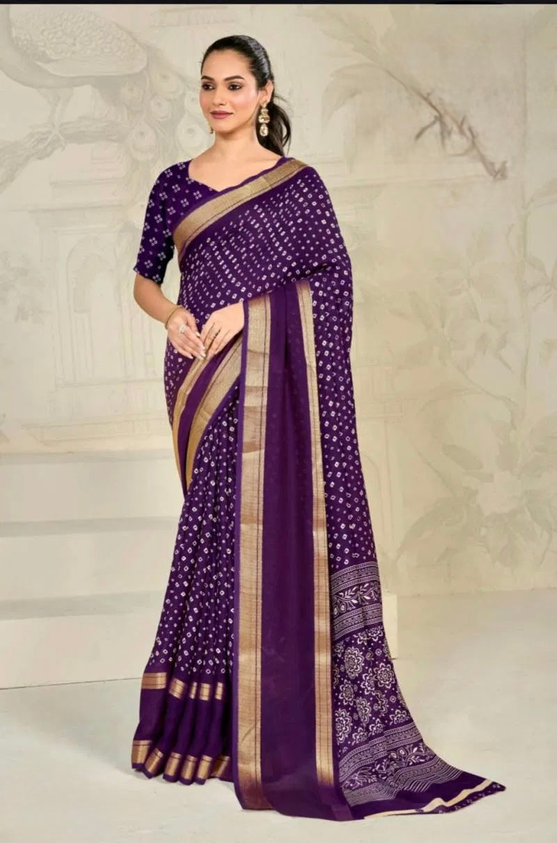 Zar Baandh - Zari bordered Drape with the soul of Bandhej