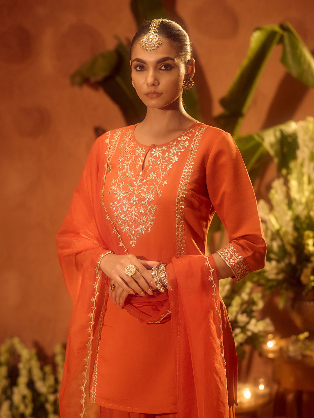 Rang-e-Anaar – Orange Embroidered Designer Kurta Set