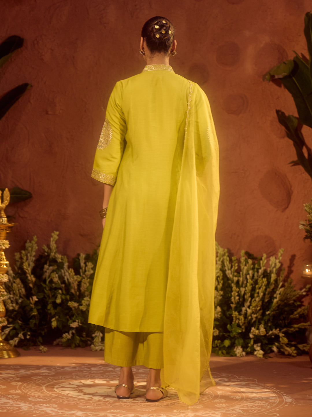 Sitara Mehndi – Lime Green Festive Kurta Set