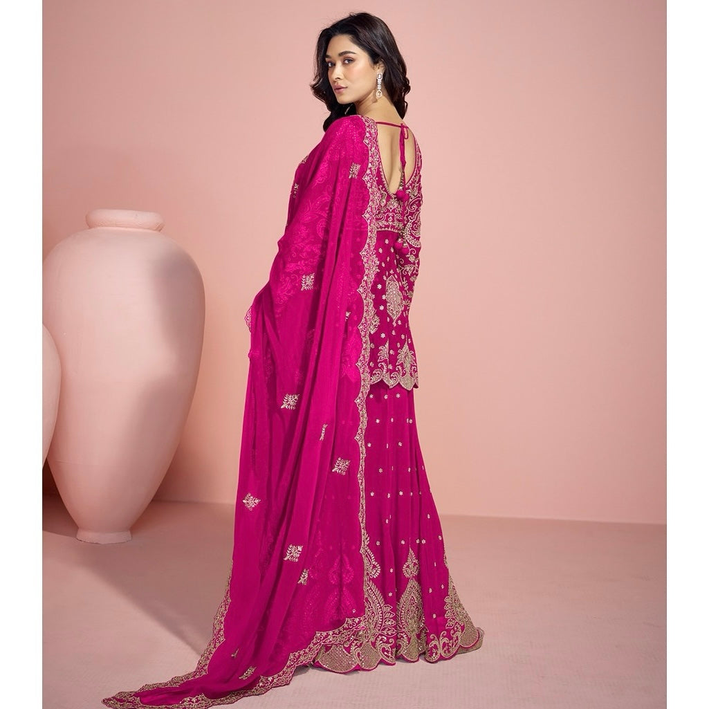 Noor-e-Nazaakat – Embroidered Peplum Sharara Ensemble