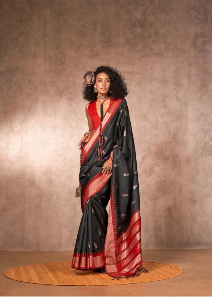 Kadiyal Silk Elegance - Handloom Woven Bhagalpuri Silk with Gadwal Borders