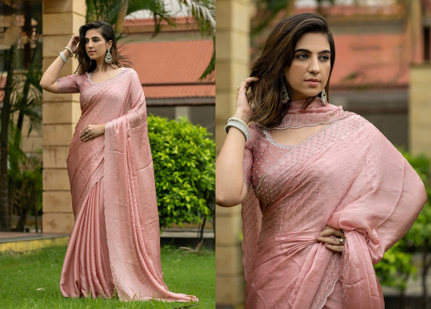 Sitaaron Ki Chadar - Satin Chiffon in a Dreamy Drape