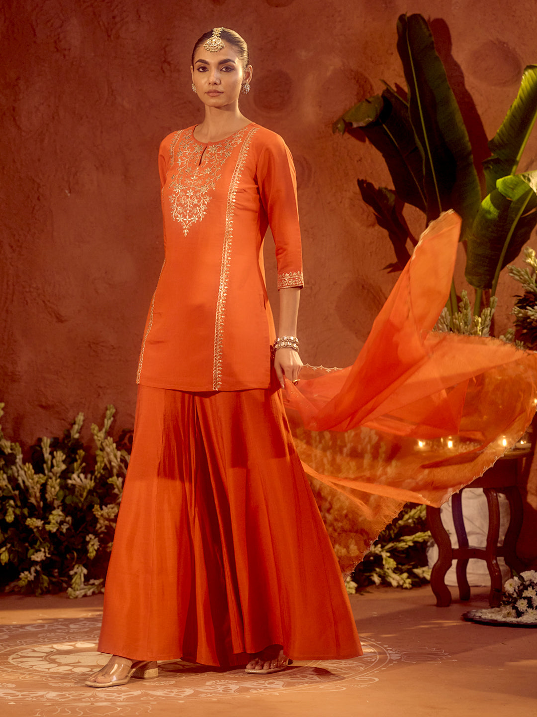Rang-e-Anaar – Orange Embroidered Designer Kurta Set