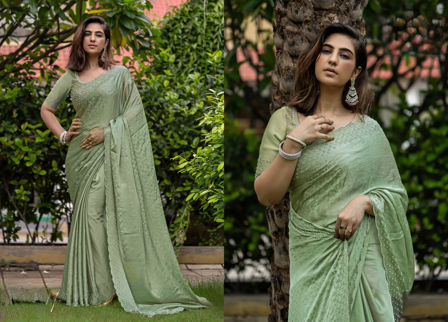 Sitaaron Ki Chadar - Satin Chiffon in a Dreamy Drape