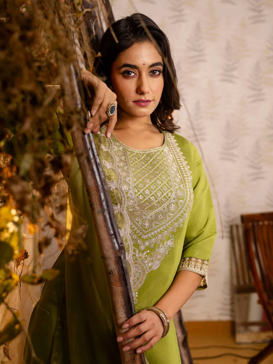 Festive Harmony – Shimmer Roman Silk Suit