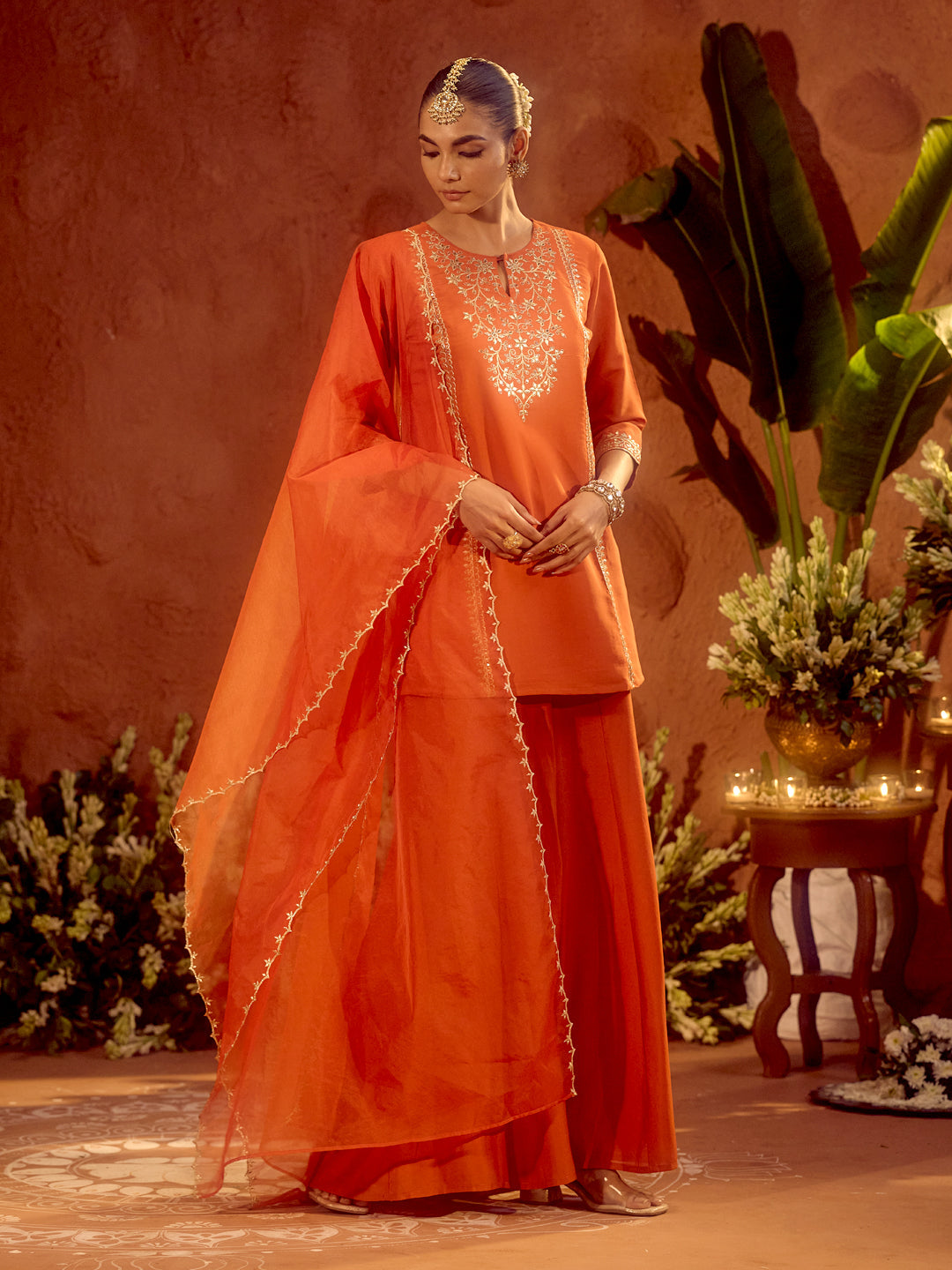 Rang-e-Anaar – Orange Embroidered Designer Kurta Set