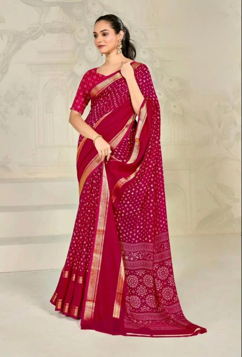Zar Baandh - Zari bordered Drape with the soul of Bandhej