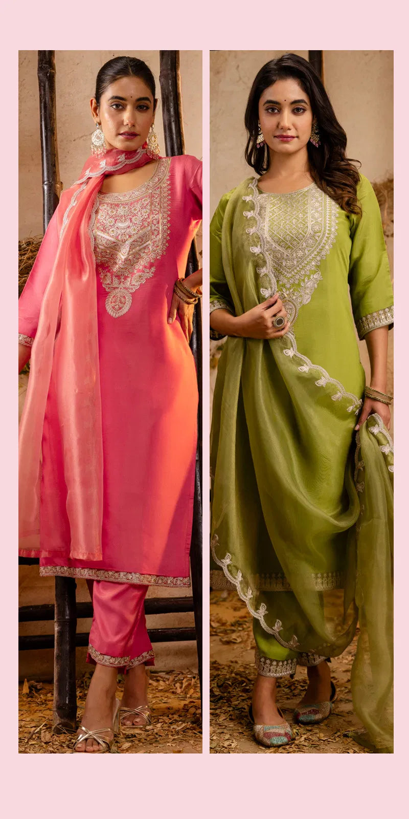 Festive Harmony – Shimmer Roman Silk Suit