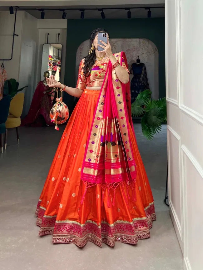 Varnika – Royal Paithani Weave Silk Lehenga Set with Festive Finesse