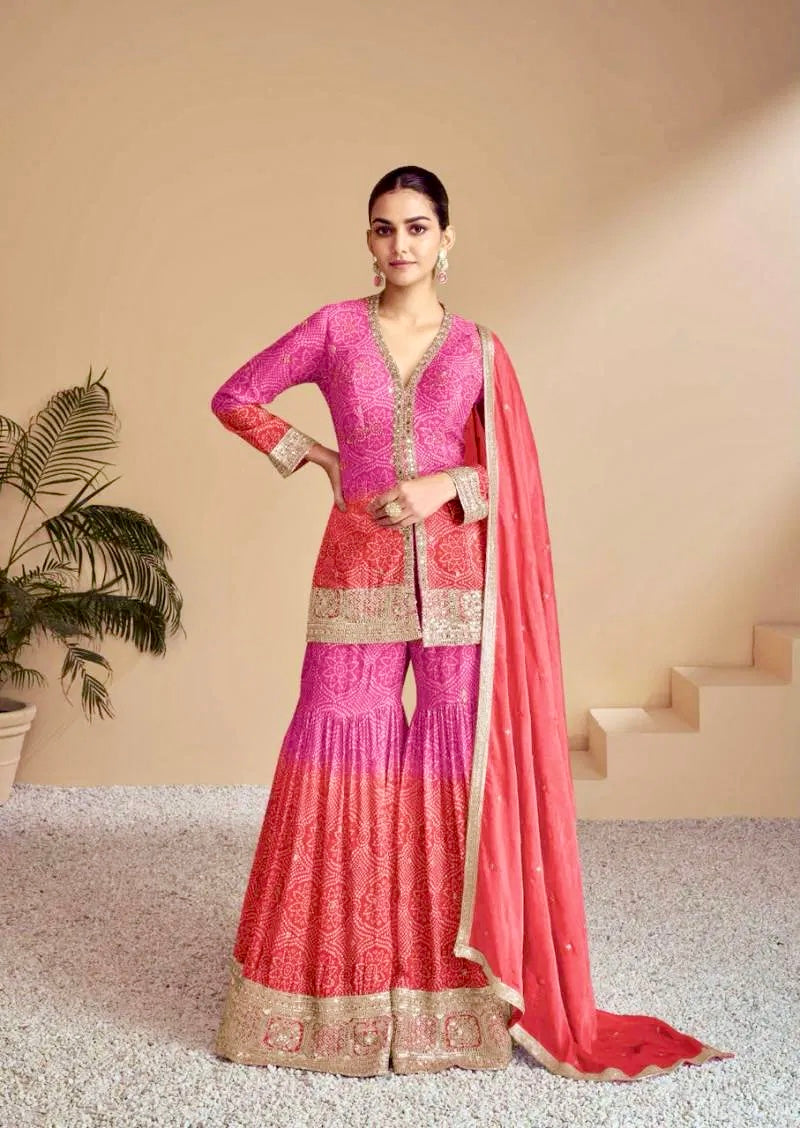 Ombré Charm – Chinon Silk Sharara Set