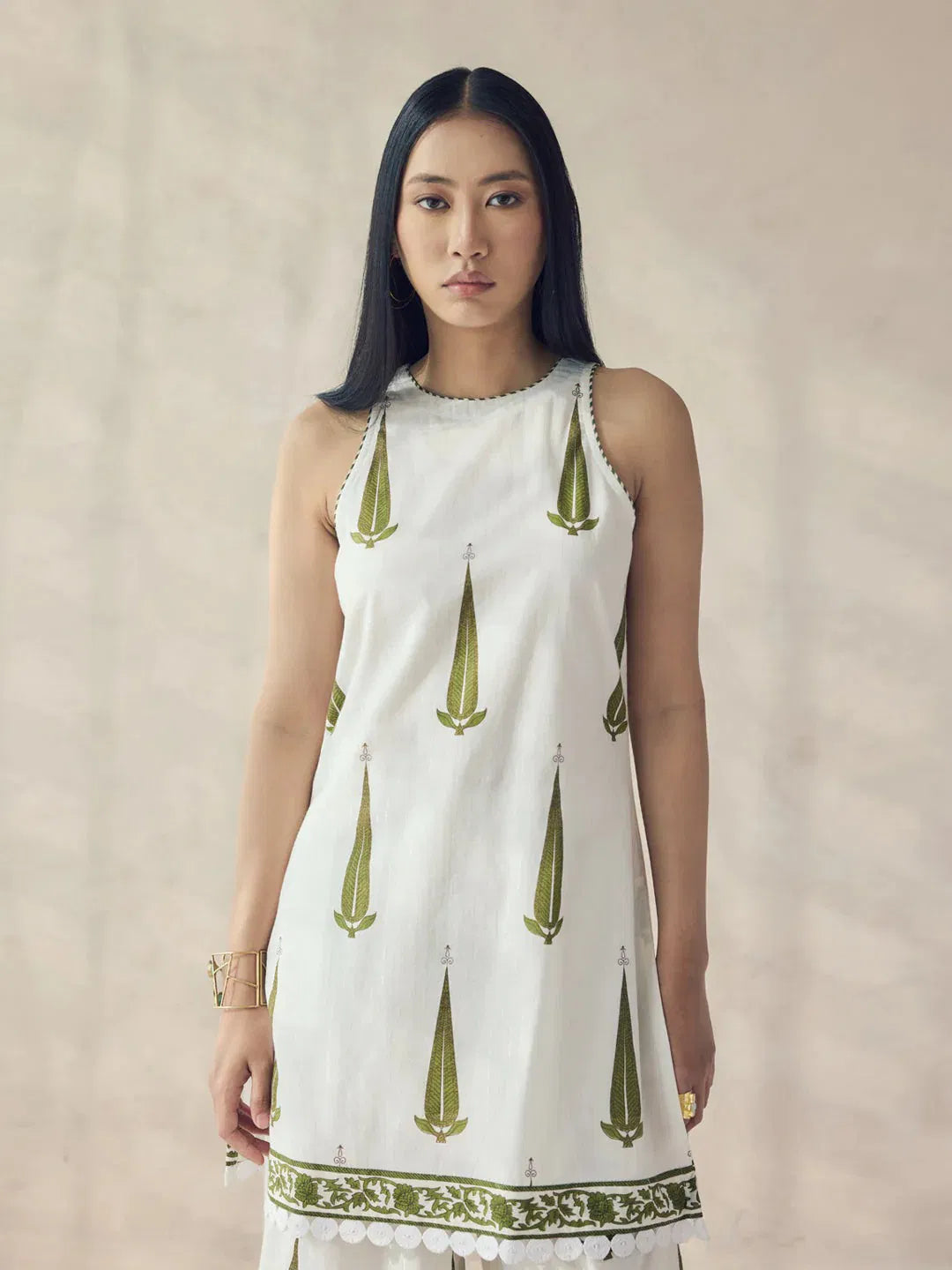 Ivory Breeze – Pure Cotton Printed Indo-Western Co-ord Set