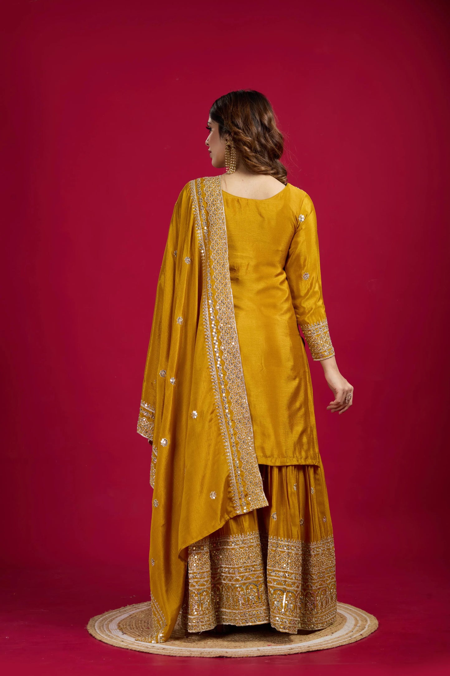 Zehra – Festive Sequin Embroidered Chinon Sharara Ensemble