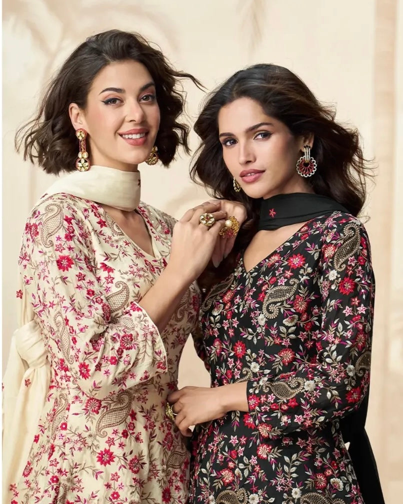 Gulzar Glam - Floral Peplum Set with Palazzo