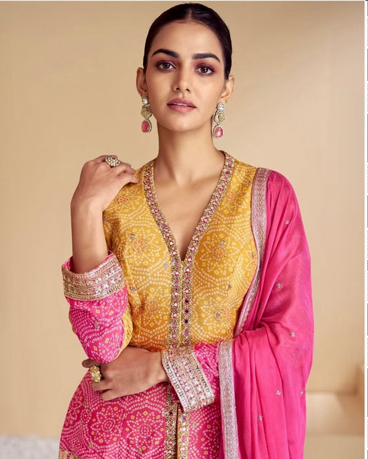 Ombré Charm – Chinon Silk Sharara Set