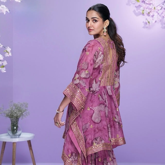 Radiant Luxe - Georgette Kaftan with Gharara
