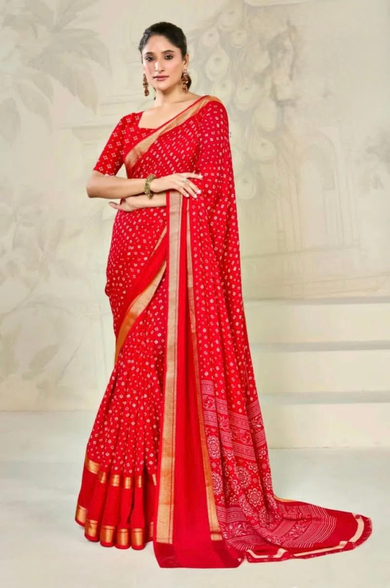 Zar Baandh - Zari bordered Drape with the soul of Bandhej