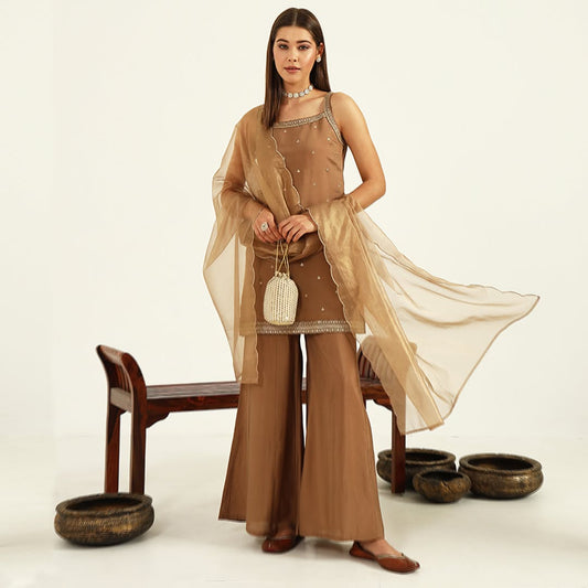 Chaandini Elegance - Viscose Chanderi Kurti Set
