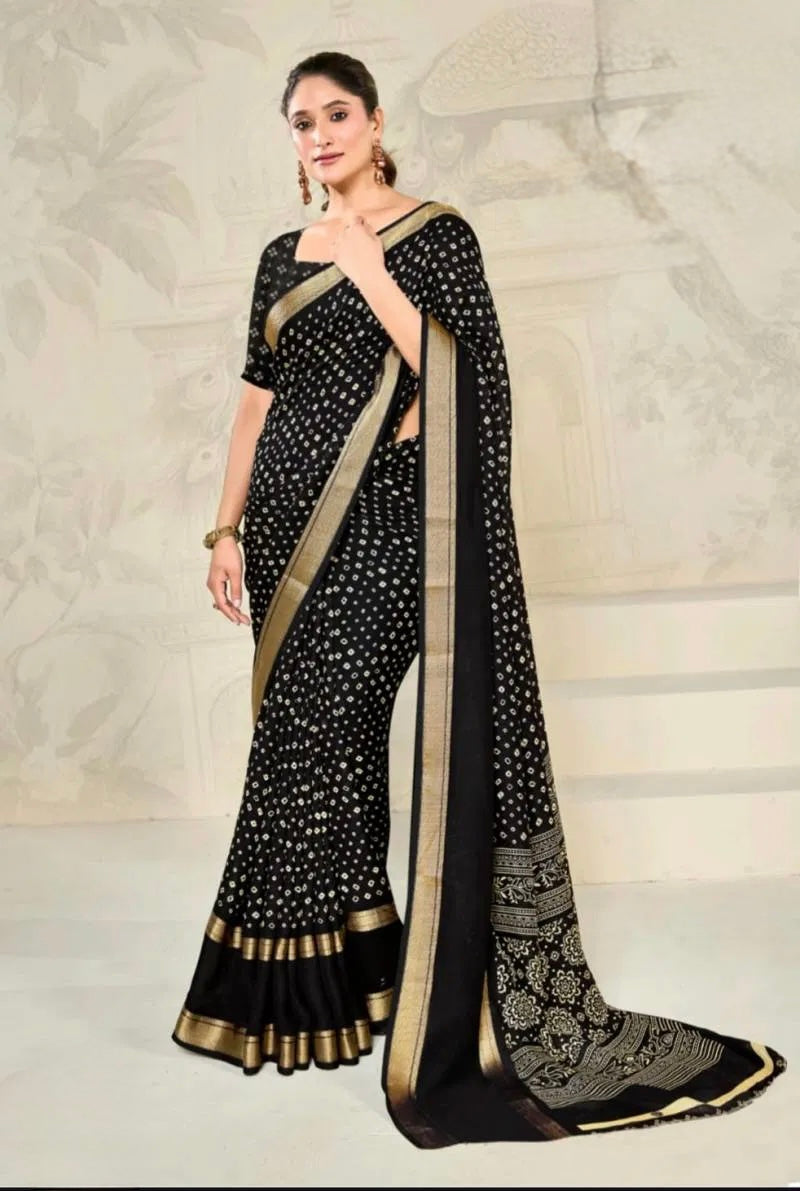Zar Baandh - Zari bordered Drape with the soul of Bandhej