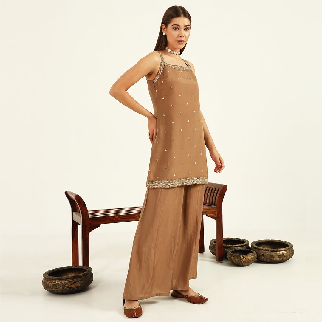 Chaandini Elegance - Viscose Chanderi Kurti Set