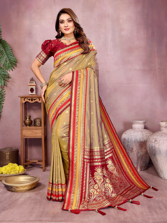 Sindur – Handloom Kalamkari Silk Zari Woven Saree