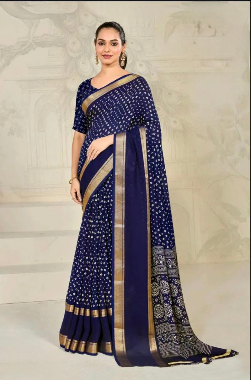 Zar Baandh - Zari bordered Drape with the soul of Bandhej