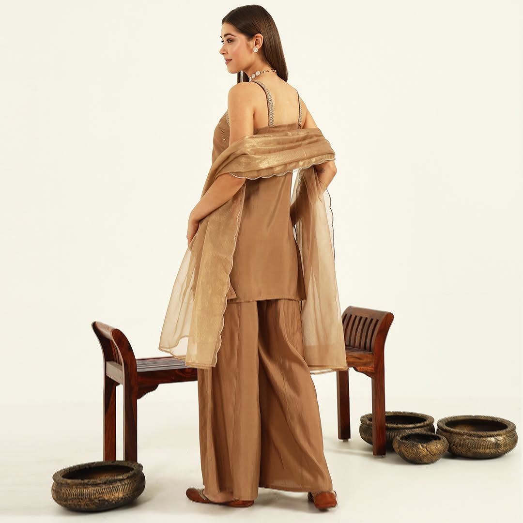 Chaandini Elegance - Viscose Chanderi Kurti Set