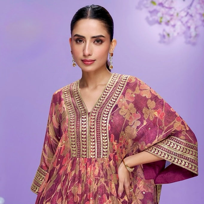 Radiant Luxe - Georgette Kaftan with Gharara