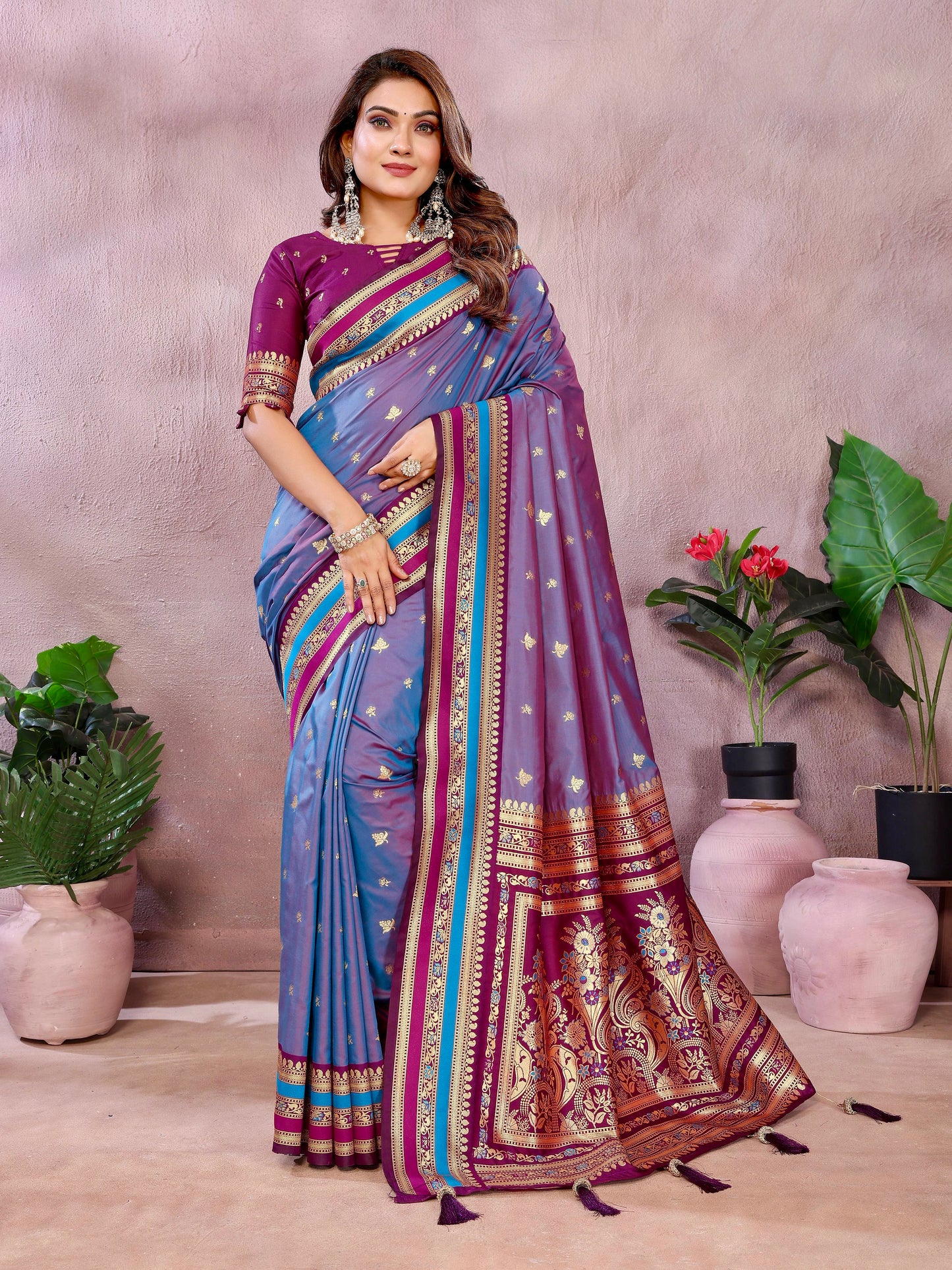 Sindur – Handloom Kalamkari Silk Zari Woven Saree