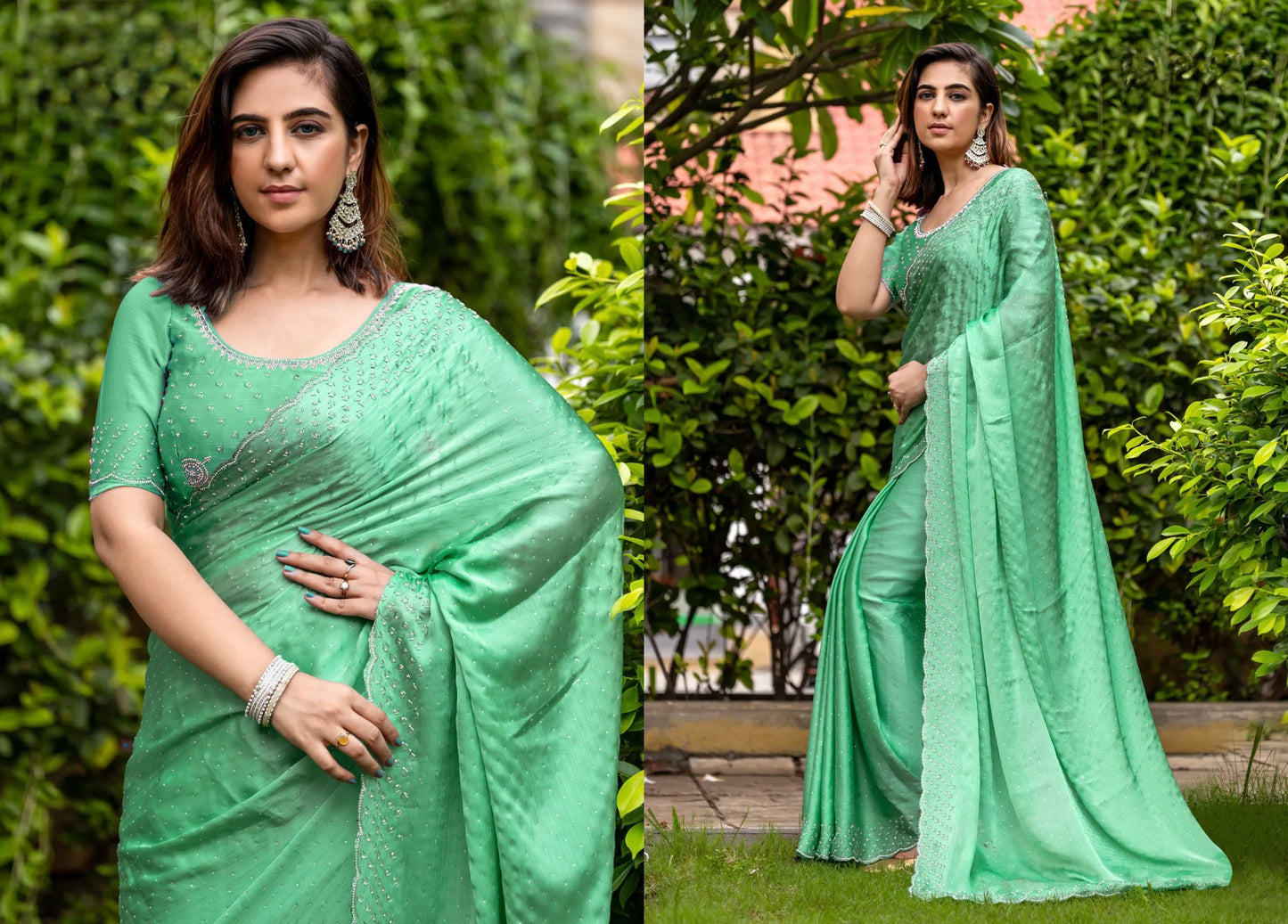 Sitaaron Ki Chadar - Satin Chiffon in a Dreamy Drape
