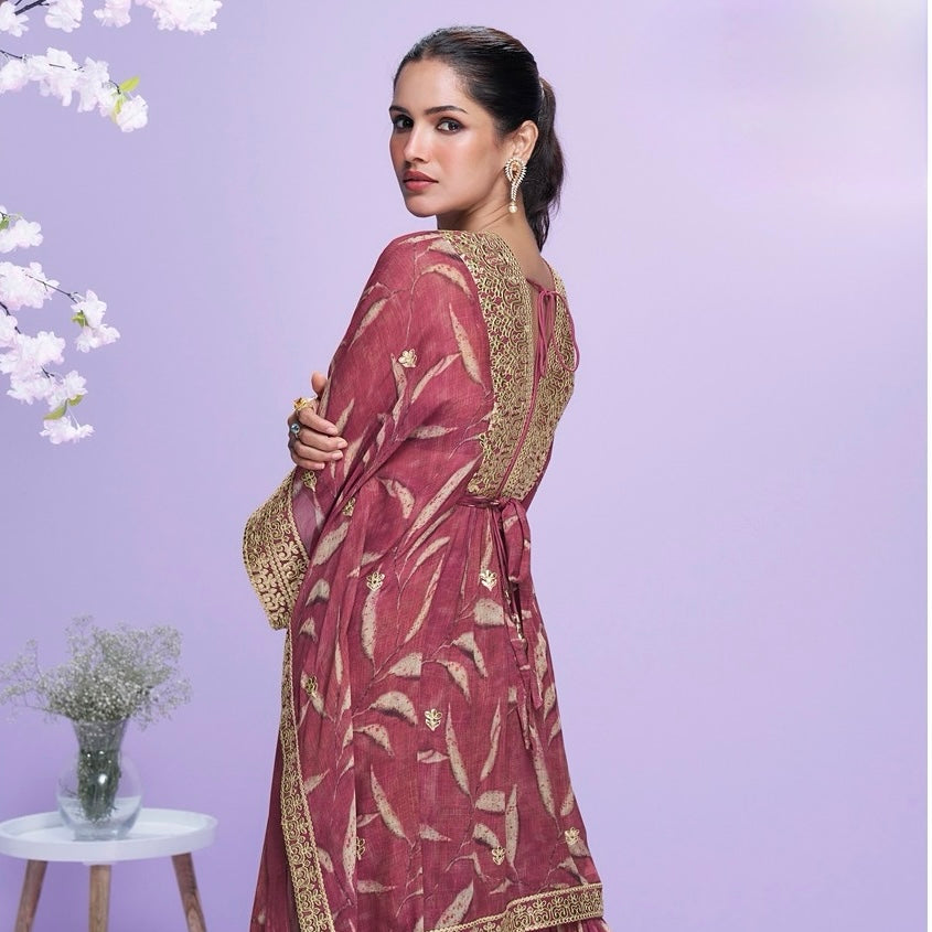 Radiant Luxe - Georgette Kaftan with Gharara