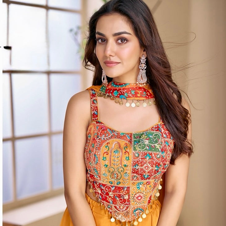 Radiant Splendor - Hand Embroidered Chinon Silk & Georgette Indo-Western Co-ord Set with Dupatta