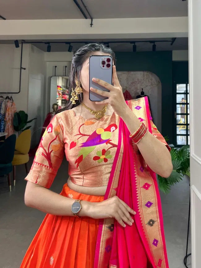 Varnika – Royal Paithani Weave Silk Lehenga Set with Festive Finesse