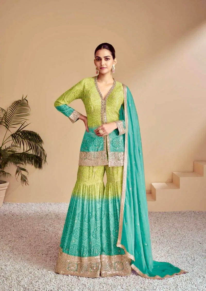 Ombré Charm – Chinon Silk Sharara Set