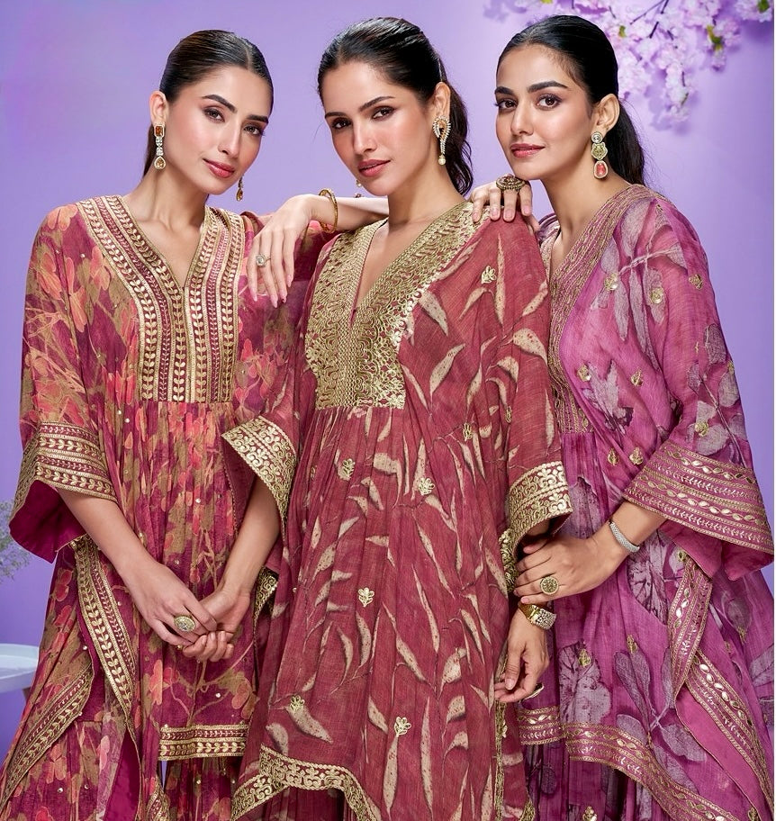 Radiant Luxe - Georgette Kaftan with Gharara