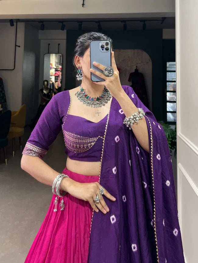 Divine Radiance – Chanderi Silk Zari Work Lehenga Choli
