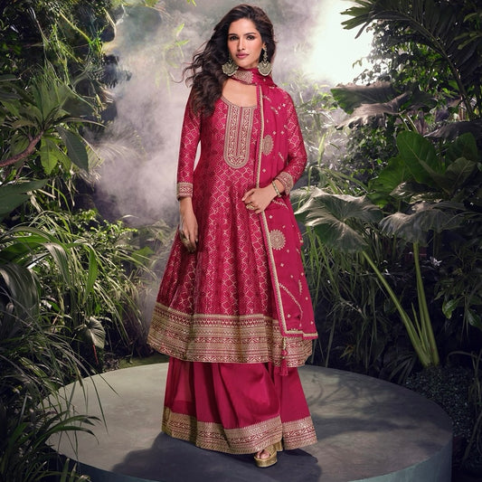 Rani Royale – Pure Viscose Jacquard Silk Embroidered Suit