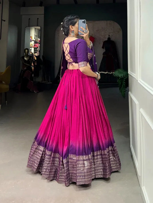 Divine Radiance – Chanderi Silk Zari Work Lehenga Choli