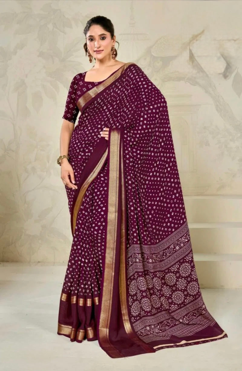 Zar Baandh - Zari bordered Drape with the soul of Bandhej