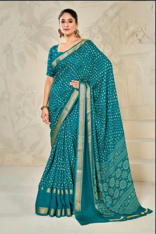 Zar Baandh - Zari bordered Drape with the soul of Bandhej