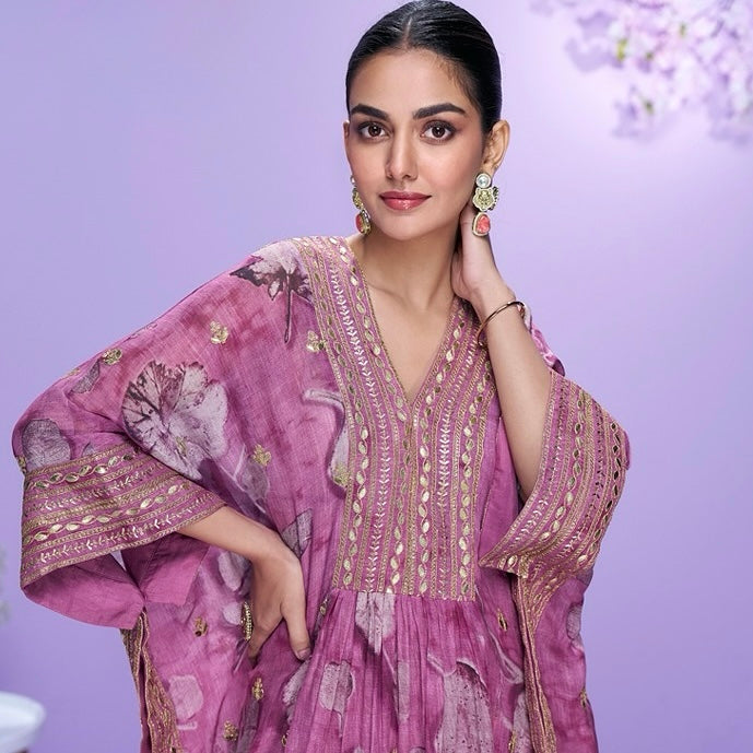 Radiant Luxe - Georgette Kaftan with Gharara