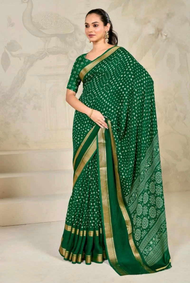 Zar Baandh - Zari bordered Drape with the soul of Bandhej
