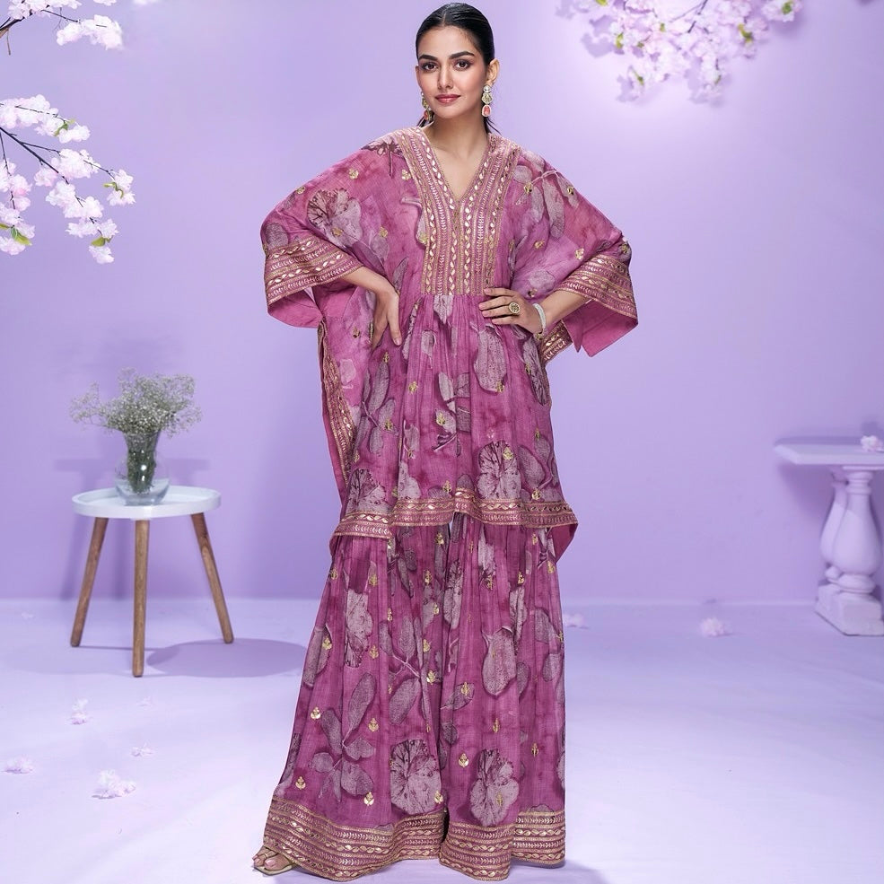Radiant Luxe - Georgette Kaftan with Gharara