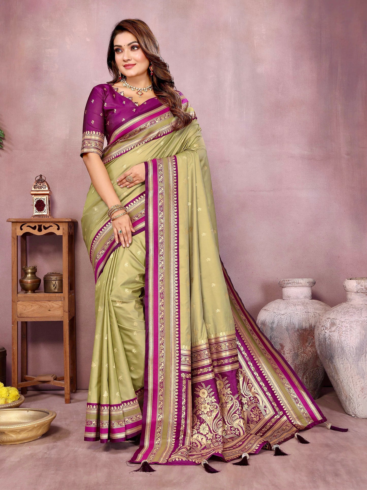 Sindur – Handloom Kalamkari Silk Zari Woven Saree