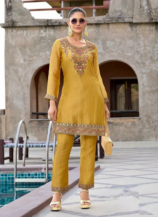 Luxe Mulaqat - Shimmer Silk Embroidered Cord Set