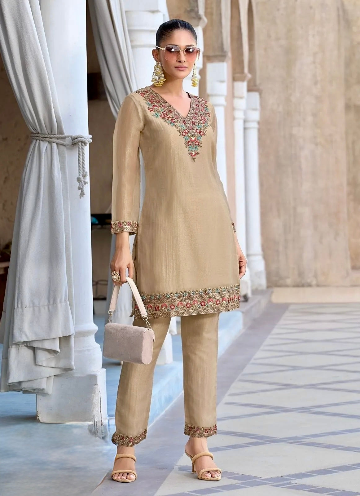 Luxe Mulaqat - Shimmer Silk Embroidered Cord Set