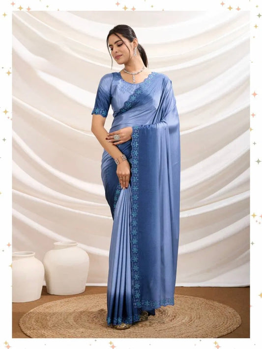 Mystic Radiance - Ombre Saree with Dual Stone Glow