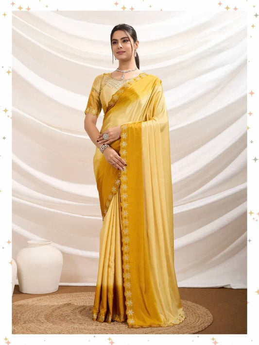 Mystic Radiance - Ombre Saree with Dual Stone Glow